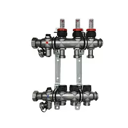 Коллектор Oventrop "Multidis SF" на 3 контура с регулирующими вставками и расходомерами