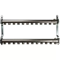 Коллектор Stout из нержавеющей стали для радиаторной разводки 12 вых.