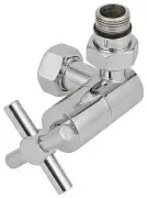 Вентиль Сунержа 3D правый (крест) G 1/2" НР х G 3/4" НГ (Матовая Шампань)