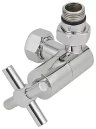 Вентиль Сунержа 3D правый (крест) G 1/2" НР х G 3/4" НГ (Матовая Шампань)