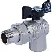 Кран шаровой Bugatti Oregon угловой с накидной гайкой 1/2", ручка-бабочка, арт.05940001