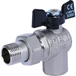 Кран шаровой Bugatti Oregon угловой с накидной гайкой 1/2", ручка-бабочка, арт.05940001