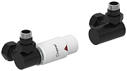 Автоматический терморегулятор Сунержа 3D левый 1/2" НР х 3/4" НГ (матовый чёрный - белый)