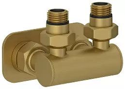 Модуль Сунержа 2х1/2" угловой EU50 (Матовое Золото)