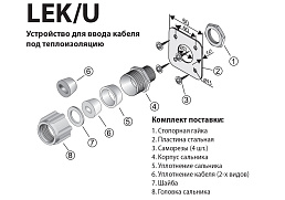 Устройство для ввода кабеля под теплоизоляцию LEK/U 