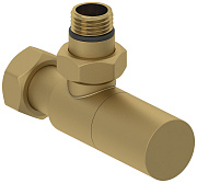 Вентиль Сунержа угловой (цилиндр) G 1/2" НР х G 3/4" НГ (Матовое Золото)