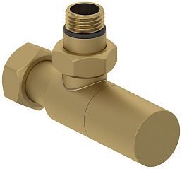 Вентиль Сунержа угловой (цилиндр) G 1/2" НР х G 3/4" НГ (Матовое Золото)