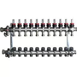Коллектор Oventrop "Multidis SF" на 11 контуров с регулирующими вставками и расходомерами