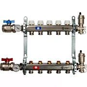 Коллектор Stout из нержавеющей стали в сборе, с регулирующими вставками 5 вых.