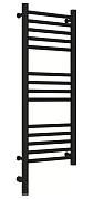 Полотенцесушитель электрический Сунержа Богема 3.0 прямая 800х300  МЭМ левый Матовый чёрный