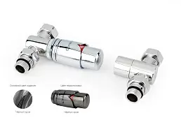 Автоматический терморегулятор Сунержа прямой 1/2" НР х 3/4" НГ (чёрный хром)