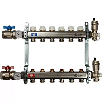 Коллектор Stout из нержавеющей стали в сборе, с регулирующими вставками 6 вых.