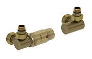 Автоматический терморегулятор Сунержа 3D левый 1/2" НР х 3/4" НГ (состаренная бронза)