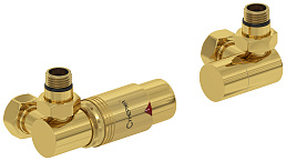 Автоматический терморегулятор Сунержа 3D левый 1/2" НР х 3/4" НГ (золото)
