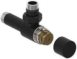 Вентиль Сунержа угловой (под шестигранник) G 1/2" НР х G 1/2" НР (Матовый чёрный)