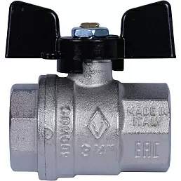 Кран шаровой Bugatti Oregon прямой В-В 3/4", ручка-бабочка, арт.03020067