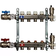 Коллектор Stout из нержавеющей стали в сборе, с регулирующими вставками 4 вых.