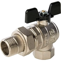 Кран шаровой Stout полнопроходной угловой с американкой, ВР/НР, ручка бабочка 3/4"