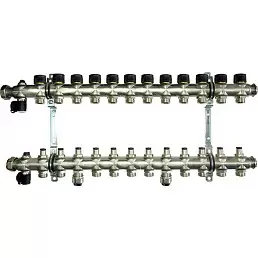 Коллектор Oventrop "Multidis SF" на 12 контуров с регулирующими вставками