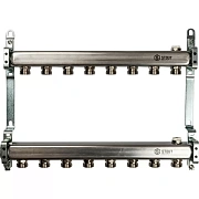 Коллектор Stout из нержавеющей стали для радиаторной разводки 8 вых.