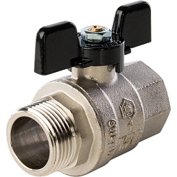 Кран шаровой Stout полнопроходной, ВР/НР, ручка бабочка 1"