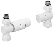 Автоматический терморегулятор Сунержа прямой 1/2" НР х 3/4" НГ (матовый белый - белый)