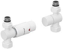 Автоматический терморегулятор Сунержа прямой 1/2" НР х 3/4" НГ (матовый белый - белый)