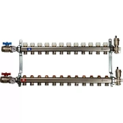 Коллектор Stout из нержавеющей стали в сборе, с регулирующими вставками 12 вых.