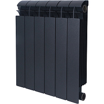 Радиатор биметаллический Global Style Plus 500 / grigio scuro opaco / черный, 6 секций