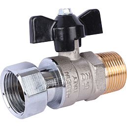 Кран шаровой Stout с накидной гайкой, НР/накидная гайка, ручка бабочка 3/4"x3/4"