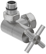 Вентиль Сунержа 3D левый (крест) G 1/2" НР х G 3/4" НГ (Сатин)