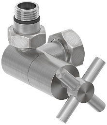 Вентиль Сунержа 3D левый (крест) G 1/2" НР х G 3/4" НГ (Сатин)