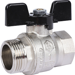 Кран шаровой Stout стандартнопроходной, ВР/НР, ручка бабочка 1"
