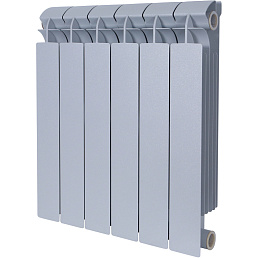 Радиатор биметаллический Global Style Plus 500 / grigio argento opaco / серый, 6 секций