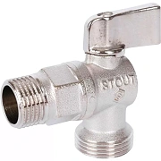 Кран шаровой Stout угловой для бытовой техники 1/2" х 3/4"