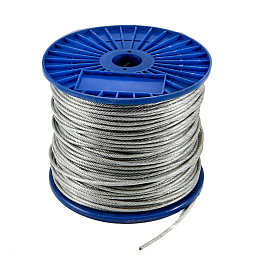 Трос 3 мм стальной оцинкованный в оплетке ПВХ 