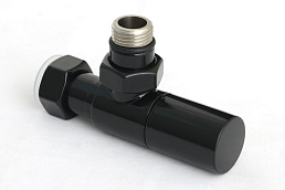 Вентиль Сунержа угловой (цилиндр) G 1/2" НР х G 3/4" НГ (RAL 9005 Глубокий черный)