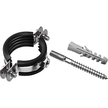 Комплект STOUT для труб: хомут, шуруп, дюбель пластиковый (59-65 мм) 2"