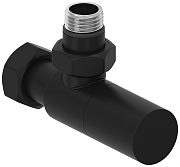 Вентиль Сунержа угловой (цилиндр) G 1/2" НР х G 3/4" НГ (Матовый чёрный)