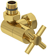 Вентиль Сунержа 3D левый (крест) G 1/2" НР х G 3/4" НГ (Золото)