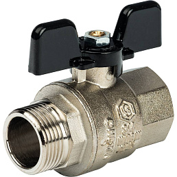 Кран шаровой Stout полнопроходной, ВР/НР, ручка бабочка 3/4"