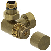 Вентиль Сунержа 3D левый (под шестигранник) G 1/2" НР х G 3/4" НГ (Состаренная бронза)