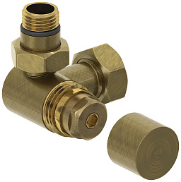 Вентиль Сунержа 3D левый (под шестигранник) G 1/2" НР х G 3/4" НГ (Состаренная бронза)