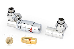 Автоматический терморегулятор Сунержа 3D левый 1/2" НР х 3/4" НГ (шампань)