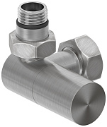 Вентиль Сунержа 3D левый (цилиндр) G 1/2" НР х G 3/4" НГ (Сатин)