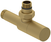 Вентиль Сунержа угловой (цилиндр) G 1/2" НР х G 1/2" НР (Матовое Золото)