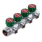 Регулируемый коллектор Far Multifar 1" с 4 отводами 1/2" НР