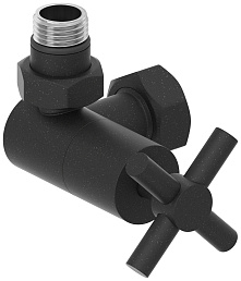 Вентиль Сунержа 3D левый (крест) G 1/2" НР х G 3/4" НГ (Тёмный титан муар)