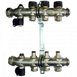 Коллектор Oventrop "Multidis SF" на 3 контура с регулирующими вставками