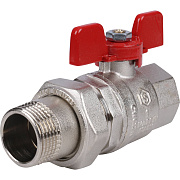 Кран шаровой Stout полнопроходной с американкой, ВР/НР, ручка бабочка 1" (EPDM)